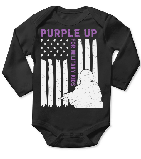 Purple up for military kids 1 Long Sleeve Baby One-Piece