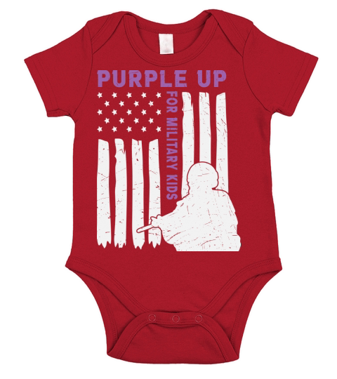 Purple up for military kids 1 Short Sleeve Baby One-Piece