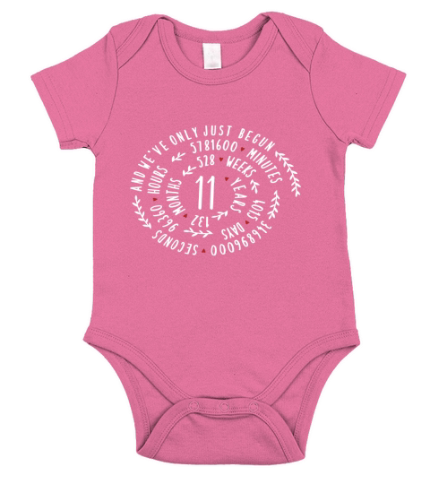11 Years Anniversary Statement T-Shirt for Her or Him Short Sleeve Baby One-Piece