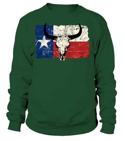 Texas Bull Flag - Vintage Look Hoodies Sweatshirt Unisex