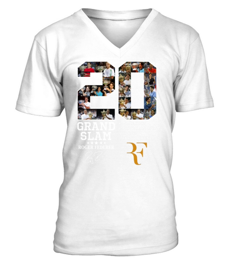 20 Years Grand Slam Roger Federer t-shirt V-Neck T-shirt