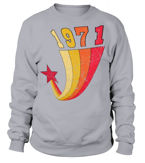 1971 Retro Birthday Rainbow Vintage Star Sweatshirt Unisex