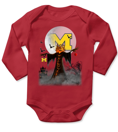 Michigan Wolverines  Happy Halloween Long Sleeve Baby One-Piece