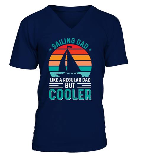 Sailor Dad Retro Sunset T shirt Design V-Neck T-shirt