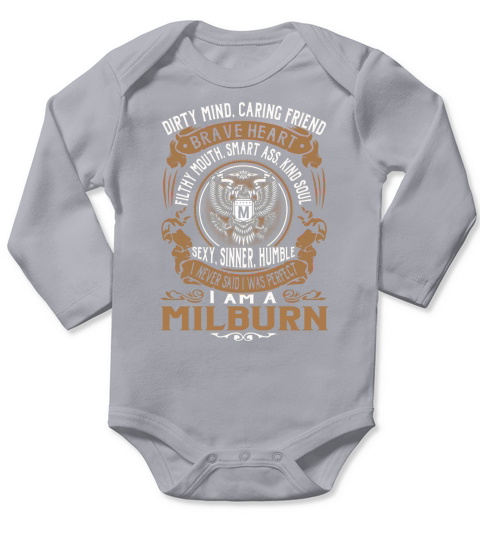 MILBURN Brave Heart Eagle Name Shirts Long Sleeve Baby One-Piece