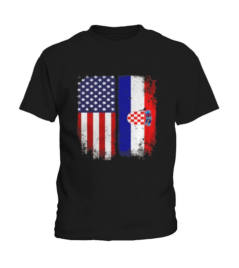 American Croatian Flag T-shirt Croatia Pride Hrvatska Tee Kids T-Shirt