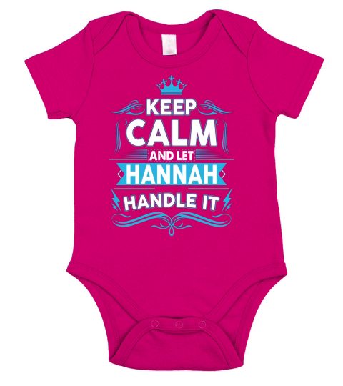 Keep calm HANNAH, HANNAH tshirt Short Sleeve Baby One-Piece