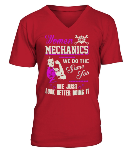 Women Mechanic Shirt - Mechanic V-Neck T-shirt