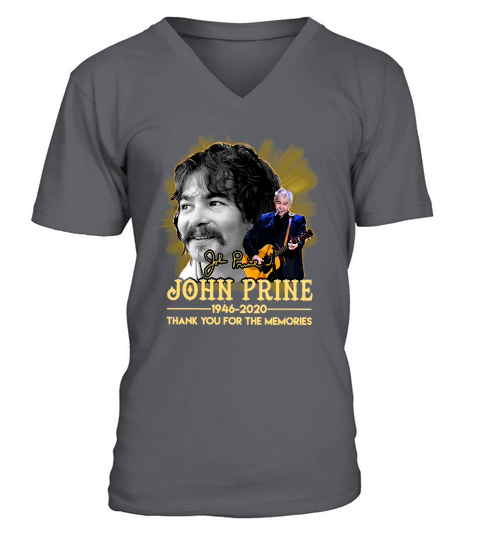 John Prine 1946 2020 thank you for the memories signature V-Neck T-shirt