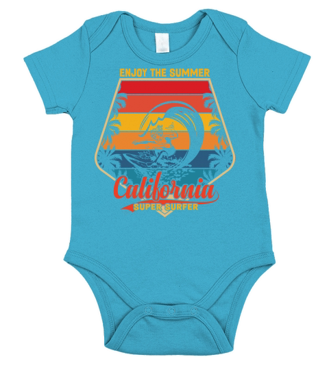 Enjoy the summer California super surfer Short Sleeve Baby One-Piece