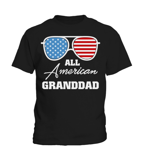 All American Granddad Sunglasses Flag Kids T-Shirt