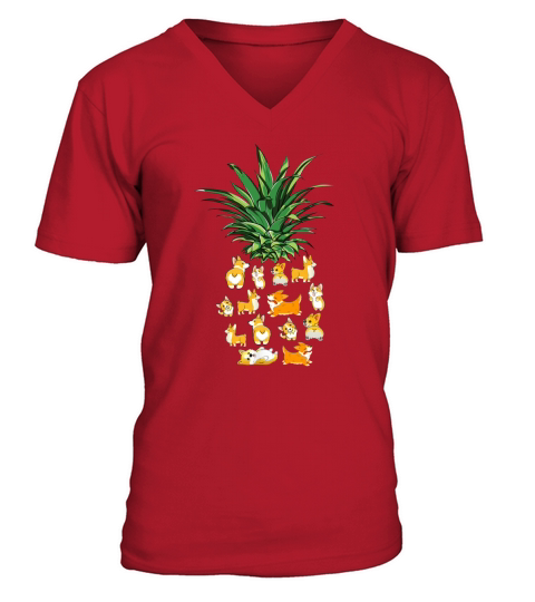 Pineapple Corgi Best Birthday For Corgi Lovers shirt V-Neck T-shirt