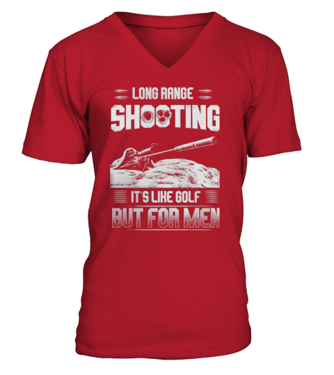 Gun  Long Range Shooting  Like Golf V-Neck T-shirt