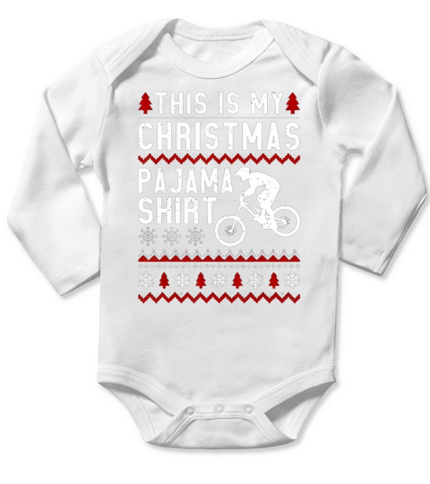 This Is My Christmas Pajama Mountain Bike Long Sleeve Baby One-Piece