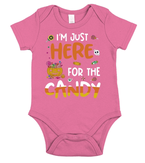 I Am Just Here For The Candy Halloween Mens Short Sleeve Baby One-Piece