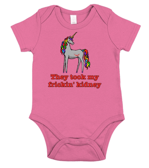 Charlie Unicorn They Took My Frickin  Kidney Short Sleeve Baby One-Piece