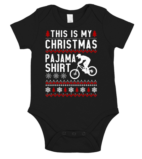 This Is My Christmas Pajama Mountain Bike Short Sleeve Baby One-Piece