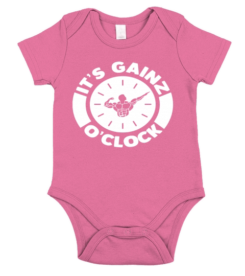 Its Gainz OClock Gym Workout Time Fitness Short Sleeve Baby One-Piece