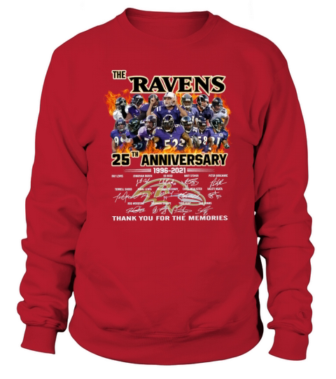 AFC The Ravens 25th Anniversary 1996 2021 signatures thank you for the memories Sweatshirt Unisex