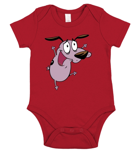 smile Courage the Cowardly dog Short Sleeve Baby One-Piece