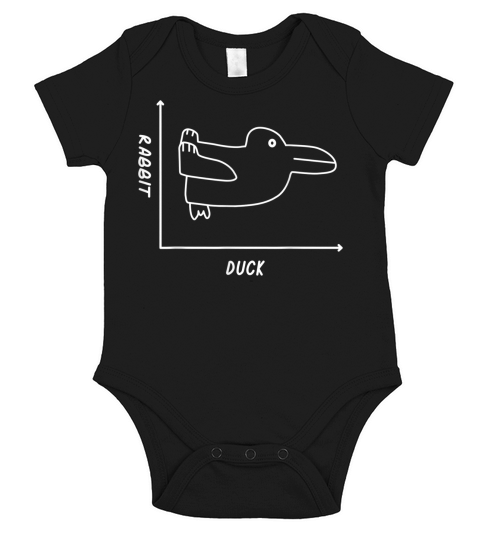 Duck Rabbit Graph Short Sleeve Baby One-Piece