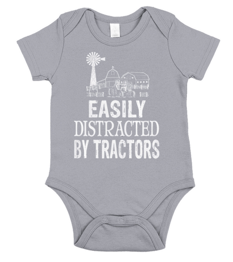 Easily Distracted By Tractors shirt, hoodie, sweater, longsleeve Short Sleeve Baby One-Piece