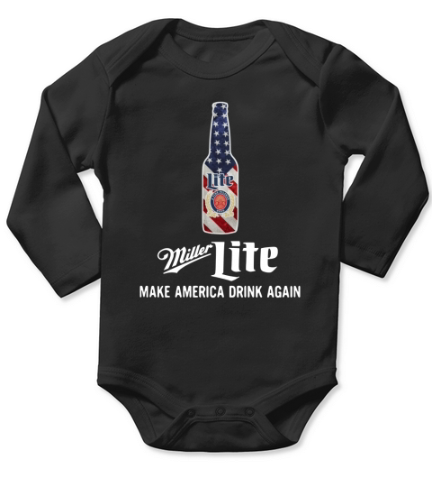Miller Lite make America drink again Long Sleeve Baby One-Piece
