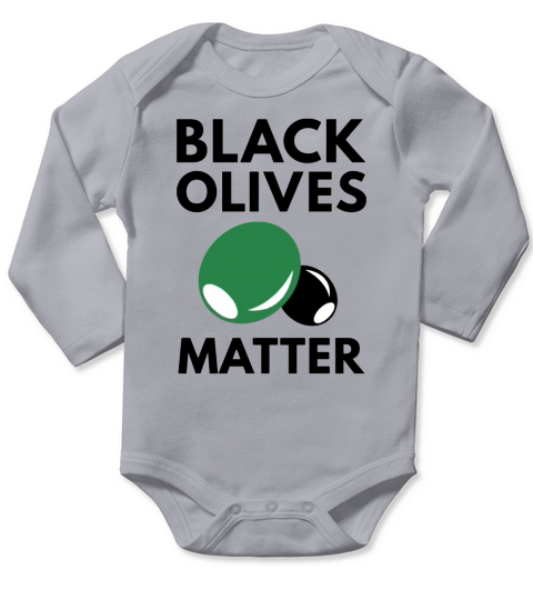 Black Olives Matter Long Sleeve Baby One-Piece