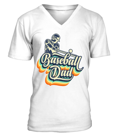 Baseball dad(3) V-Neck T-shirt
