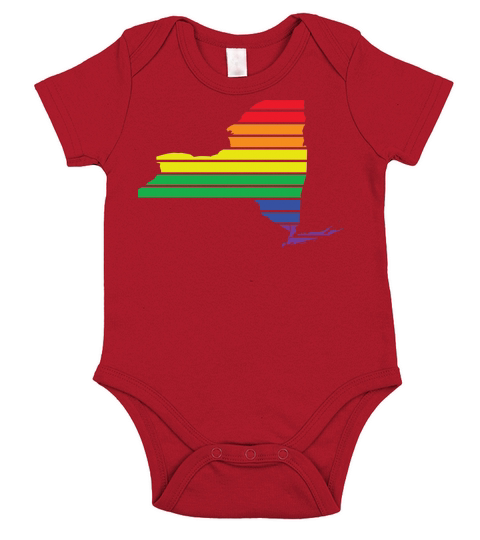 New York State Maps Rainbow LGBT Gay Mens Chorus Short Sleeve Baby One-Piece