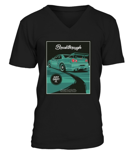 Vintage Car Breakthrough just drift it V-Neck T-shirt