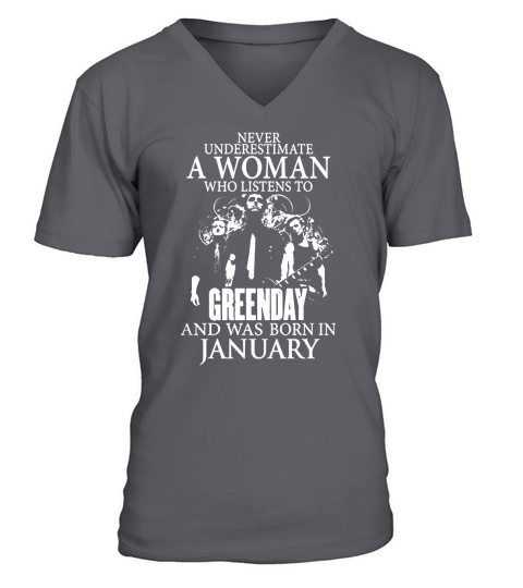 Never Underestimate A Woman Who Listens To Greenday And Was Born In February V-Neck T-shirt