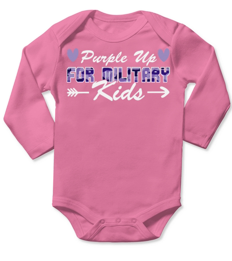 Purple up for military kids 3 Long Sleeve Baby One-Piece