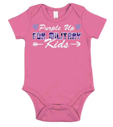 Purple up for military kids 3 Short Sleeve Baby One-Piece