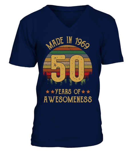 Made in 1969 50 years of awesomeness V-Neck T-shirt