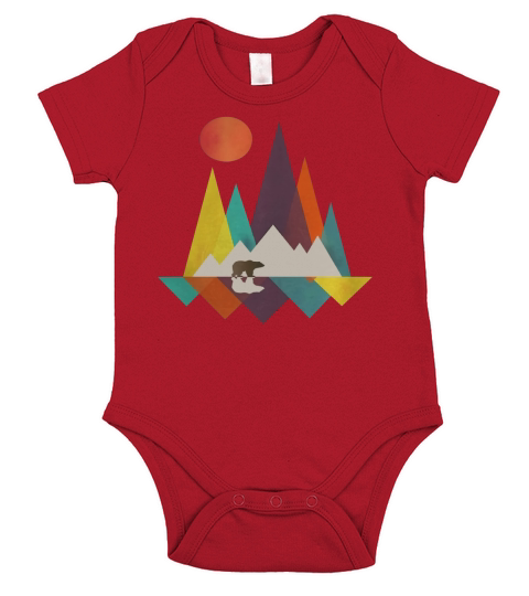 Awesome-Geometric-Outdoor-Mountain Short Sleeve Baby One-Piece