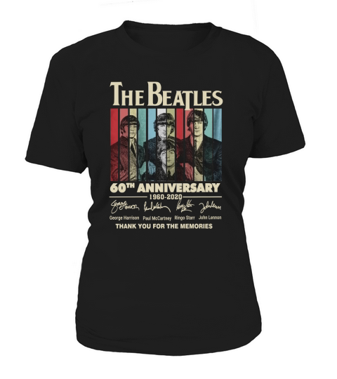 The Beatles 60th Anniversary Thank You For The Memories Vintage Women's T-Shirt