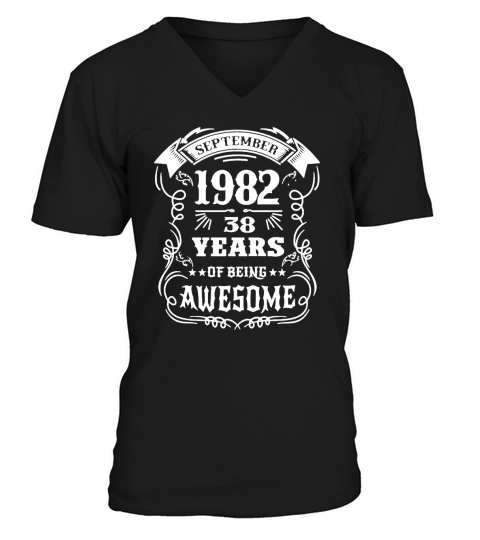 September 1982 38 Years Of Being Awesome - Unisex Long Sleeve V-Neck T-shirt