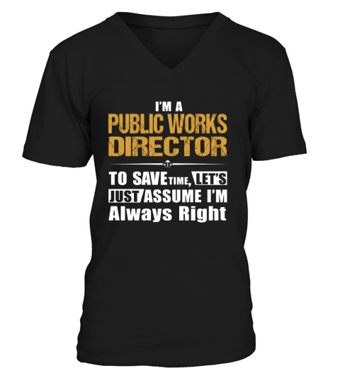 PUBLIC WORKS DIRECTOR V-Neck T-shirt