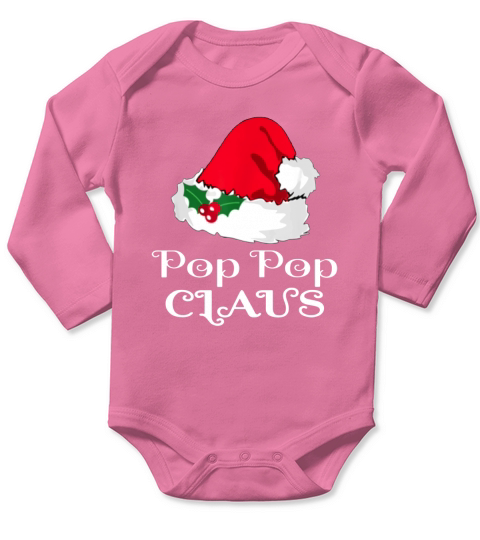 Original Christmas Pop Pop Claus Matching Pajama Santa Hat X-mas sweater Long Sleeve Baby One-Piece