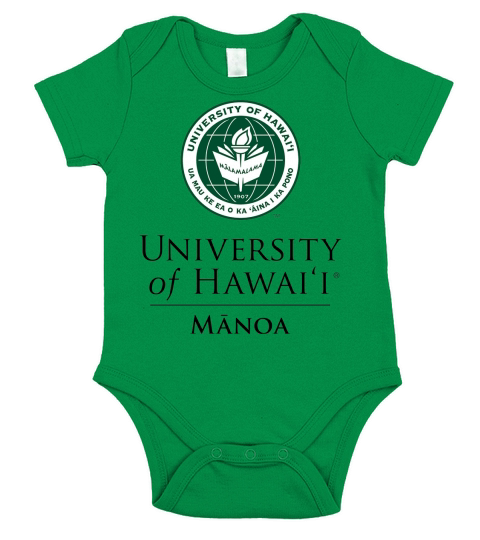 Simple Logo University Of Hawaii Manoa 2020 Short Sleeve Baby One-Piece