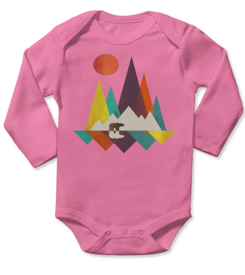Awesome-Geometric-Outdoor-Mountain Long Sleeve Baby One-Piece