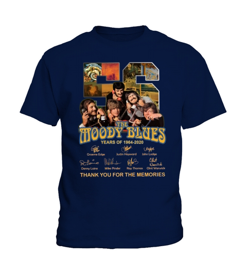 56 the moody blues years of 1964 2020 thank you for the memories signatures Kids T-Shirt