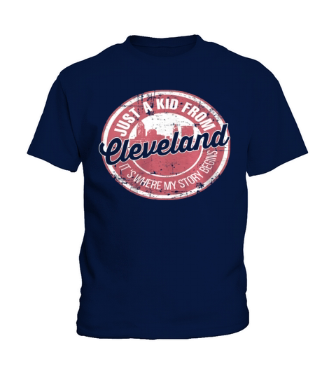 Vintage Just A Kid From Cleveland Funny Gift Idea For Friend Kids T-Shirt