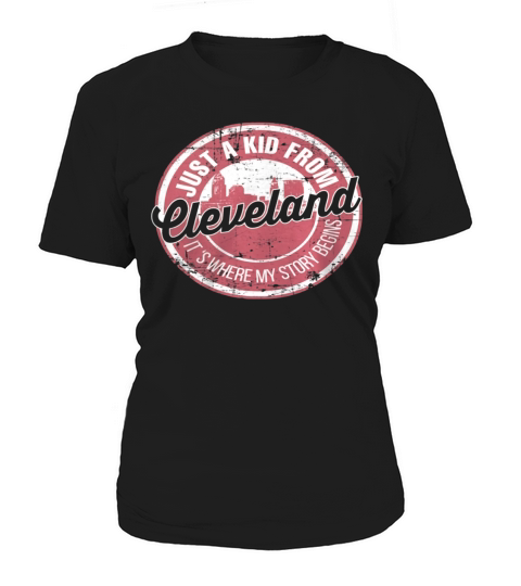 Vintage Just A Kid From Cleveland Funny Gift Idea For Friend Women's T-Shirt