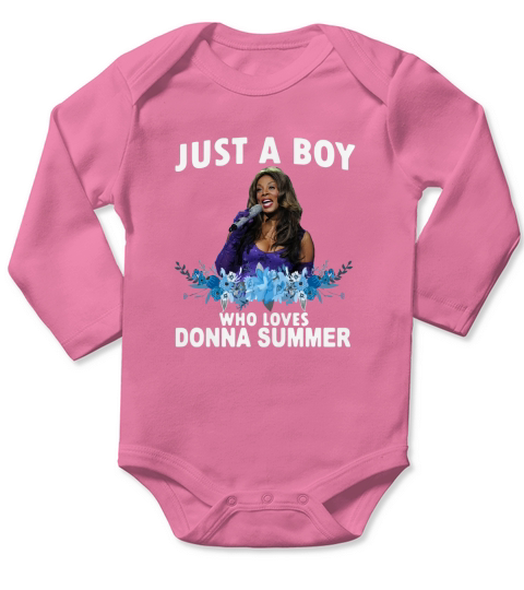 Just a Boy who loves Donna Summer Long Sleeve Baby One-Piece