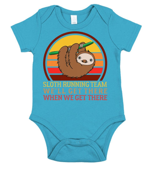 Vintage Sloth Running Team Short Sleeve Baby One-Piece