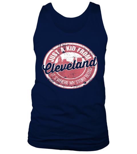 Vintage Just A Kid From Cleveland Funny Gift Idea For Friend Tank Top Unisex