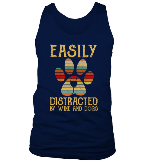 Easily Distracted By Wine And Dogs Tank Top Unisex