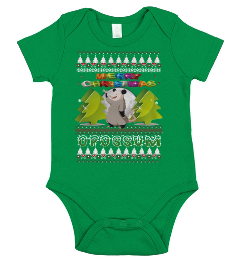 Opossum merry Christmas Short Sleeve Baby One-Piece